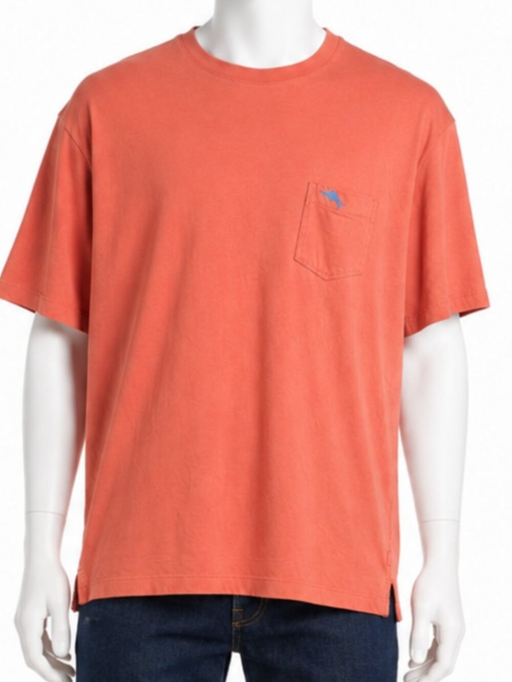 Tommy Bahama Mens XL T Shirt Orange Pima Cotton Pocket Tee